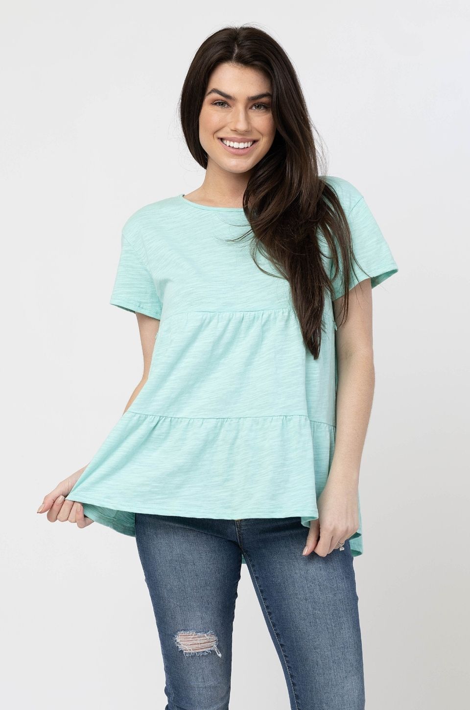 breastfeeding top  mint green